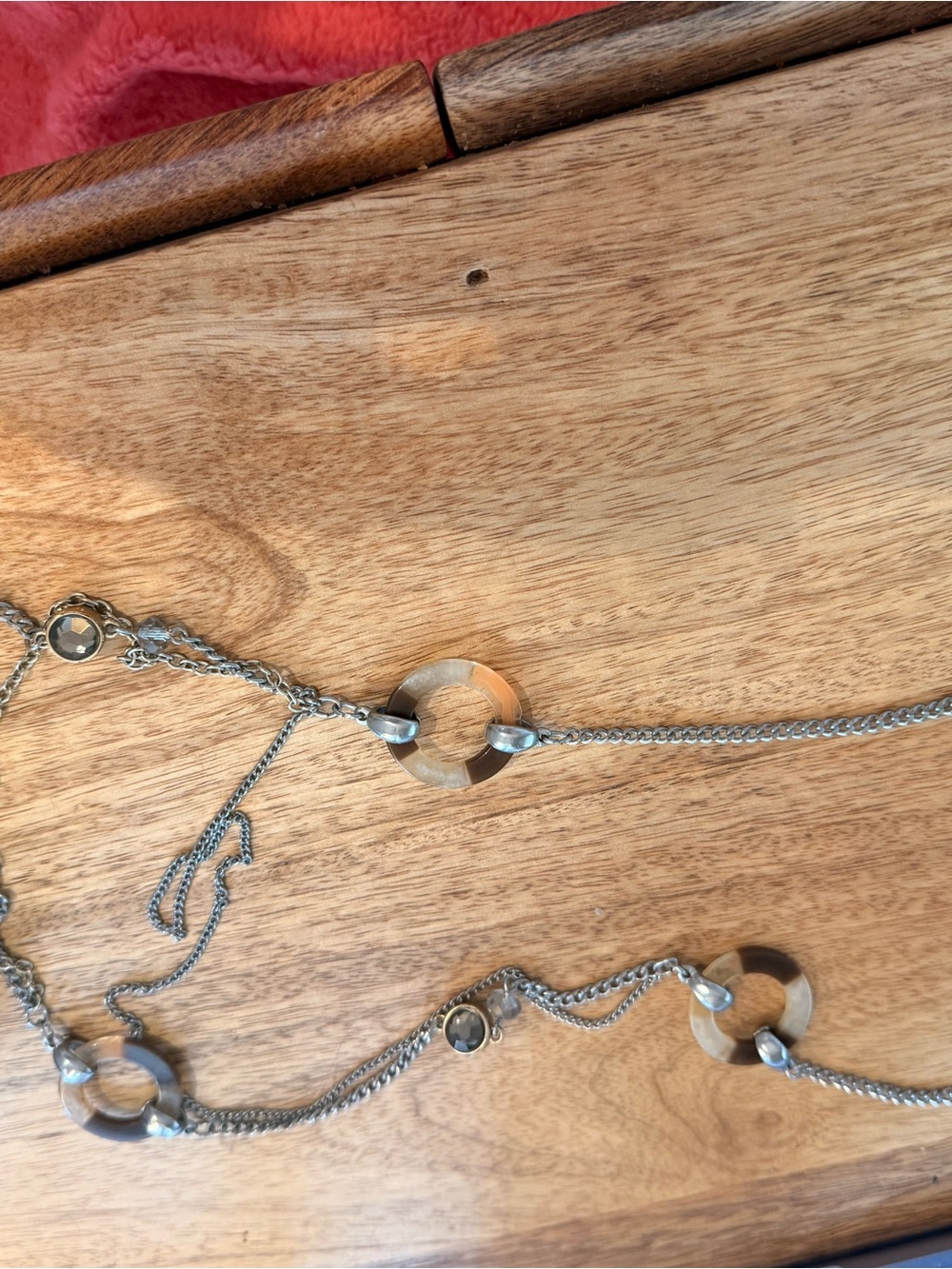 Silver Necklace with Circular Accents - Silver